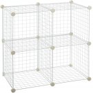 AmazonBasics 4 Cube Grid Wire Storage Shelves, White
