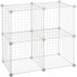 AmazonBasics 4 Cube Grid Wire Storage Shelves, White
