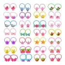 50 Pcs (25 Pairs) Cartoon Elastic Hair Ties Little Girls' Small Ropes Toddler...