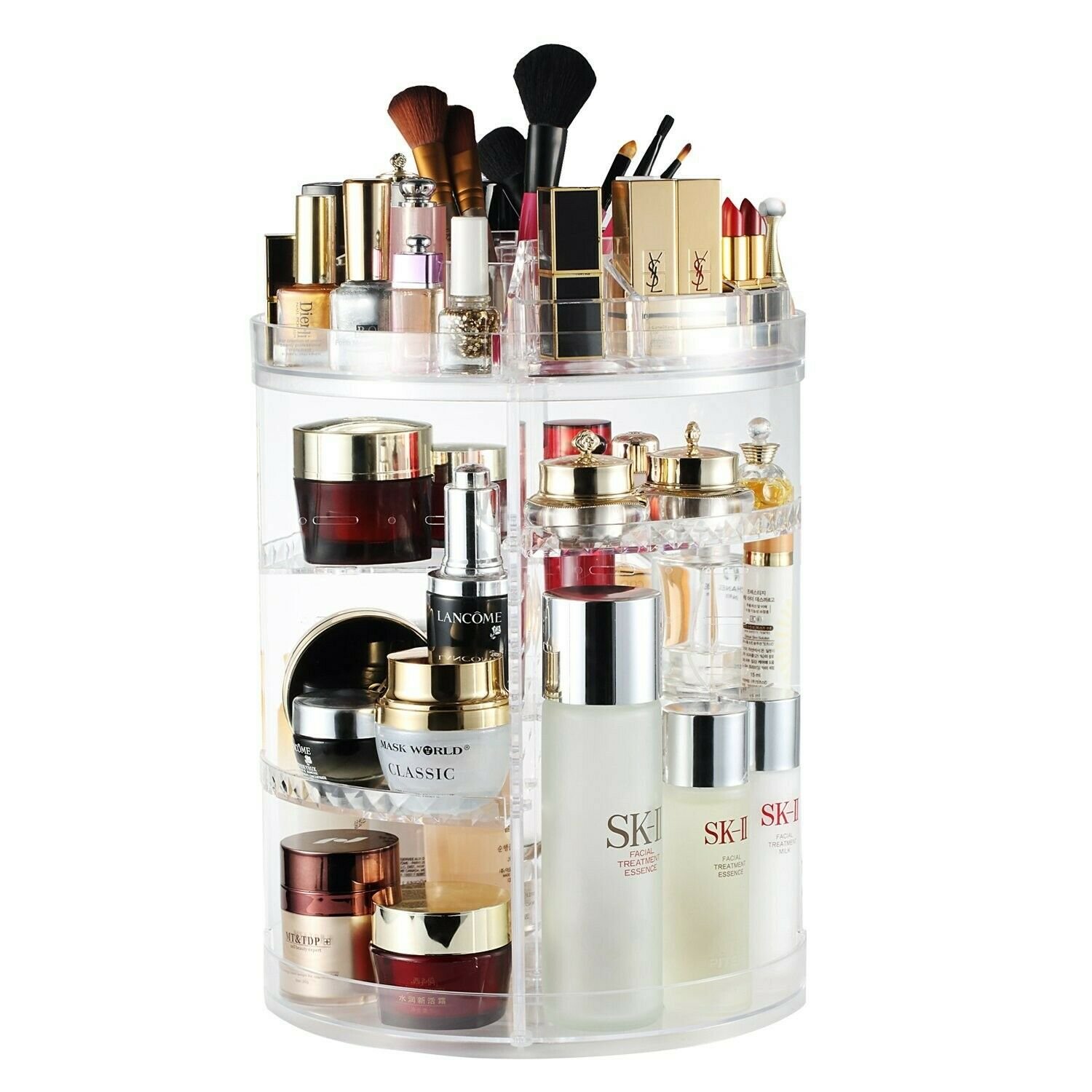 AMEITECH Makeup Organizer, 360 Degree Rotating Adjustable Cosmetic Storage Di...
