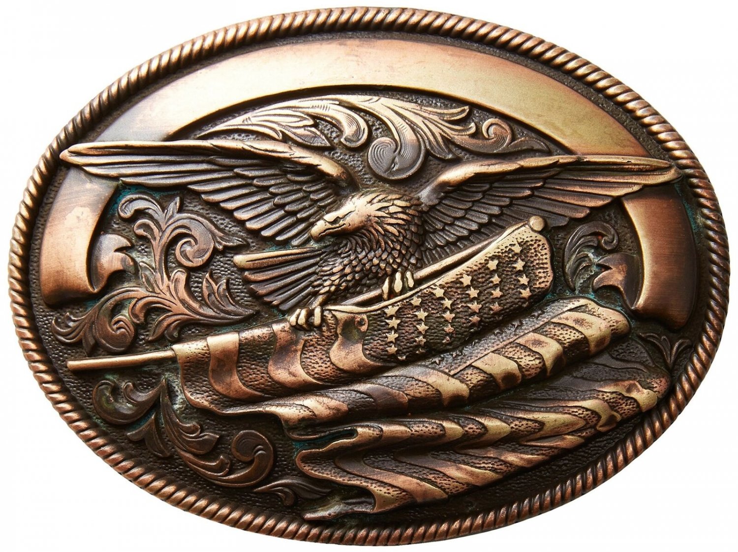 Nocona Men's Copper Eagle Flag Buckle One Size