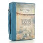 "Footprints" Poem Printed Blue Poly-Canvas Bible / Book Cover (Large) Large