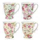 Gracie China by Coastline Imports Rose Chintz Porcelain Footed Mug Assorted w...