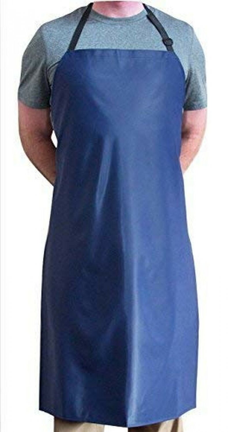Tuff Apron Blue Heavy Duty Waterproof with Neck Adjuster Durable Long Kitchen...