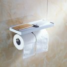 Beelee BA8801 Toilet Paper Holder with Shelf - White Double Paper Holder, Bat...