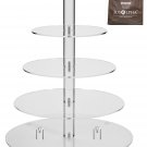 Jusalpha Large 5-Tier Acrylic Round Wedding Cake Stand/Cupcake Stand Tower/De...