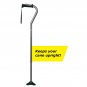 Hugo Mobility Quadpod Offset Cane with Ultra Stable Cane Tip, Smoke