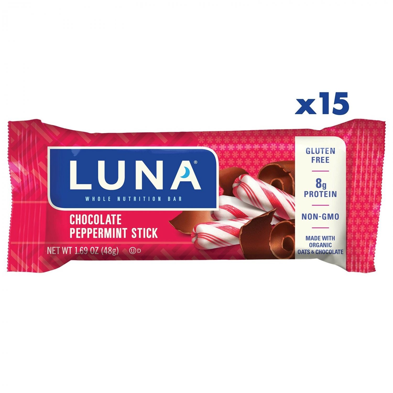 LUNA BAR - Gluten Free Bars - Chocolate Peppermint Stick - (1.69 Ounce Snack ...