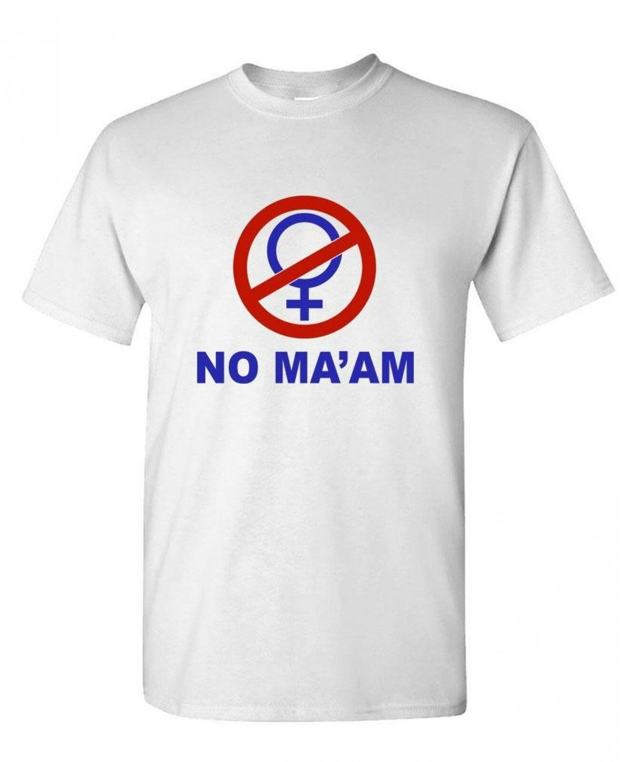 NO MA'AM Funny Bundy Joke Parody Party - Mens Cotton T-Shirt Medium White