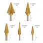 COMOWARE Step Drill Bit Set & Automatic Center Punch- Unibit, Titanium Coated...