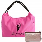 kilofly Girls Ballerina Ballet Dance Shoulder Bag Handbag + Cosmetic Pouch Set