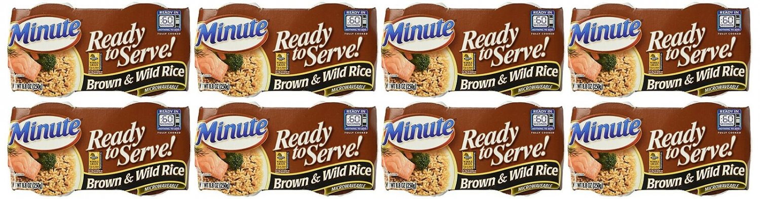 Minute Ready to Serve Brown & Wild Rice 2 - 4.4 oz cups (Pack of 8)