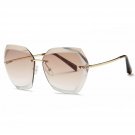 AEVOGUE Sunglasses For Women Oversized Rimless Diamond Cutting Lens Sun Glass...