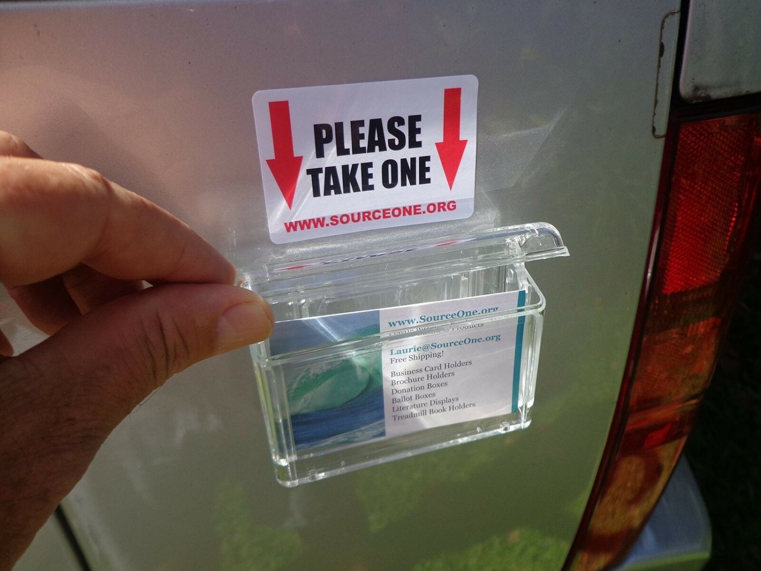 Source One Outdoor Vehicle Business Card Holder Peel and Stick Free Take One ...
