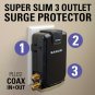 SANUS Low Profile On-Wall AV Surge Protector with 1080J of Fireproof Protecti...