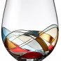 Bezrat Red Wine Glasses Set of 2, Unique Hand Painted Wine Glasses, Drinkware...