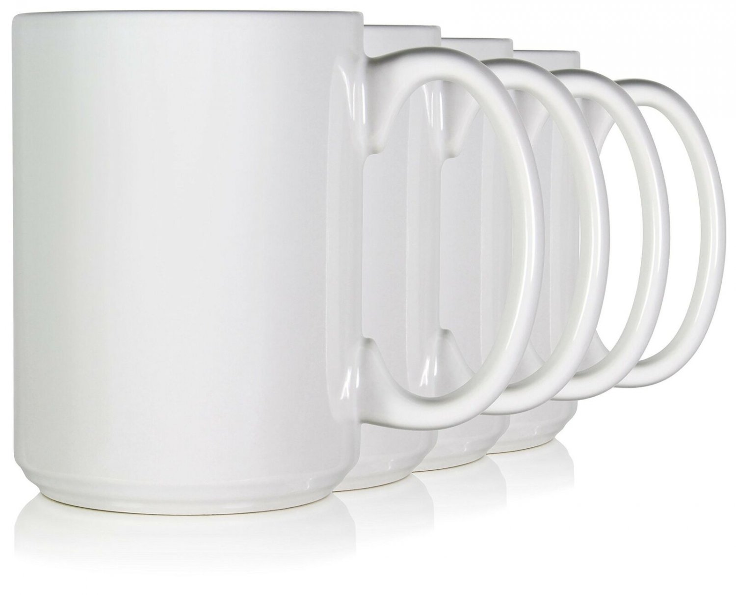 Serami 15oz Classic White Coffee Mugs. Large Handle and Ceramic Construction,...