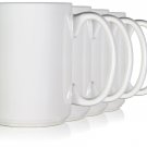 Serami 15oz Classic White Coffee Mugs. Large Handle and Ceramic Construction,...