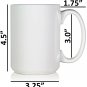 Serami 15oz Classic White Coffee Mugs. Large Handle and Ceramic Construction,...