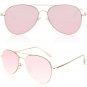SOJOS Classic Aviator Mirrored Flat Lens Sunglasses Metal Frame with Spring H...