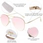 SOJOS Classic Aviator Mirrored Flat Lens Sunglasses Metal Frame with Spring H...