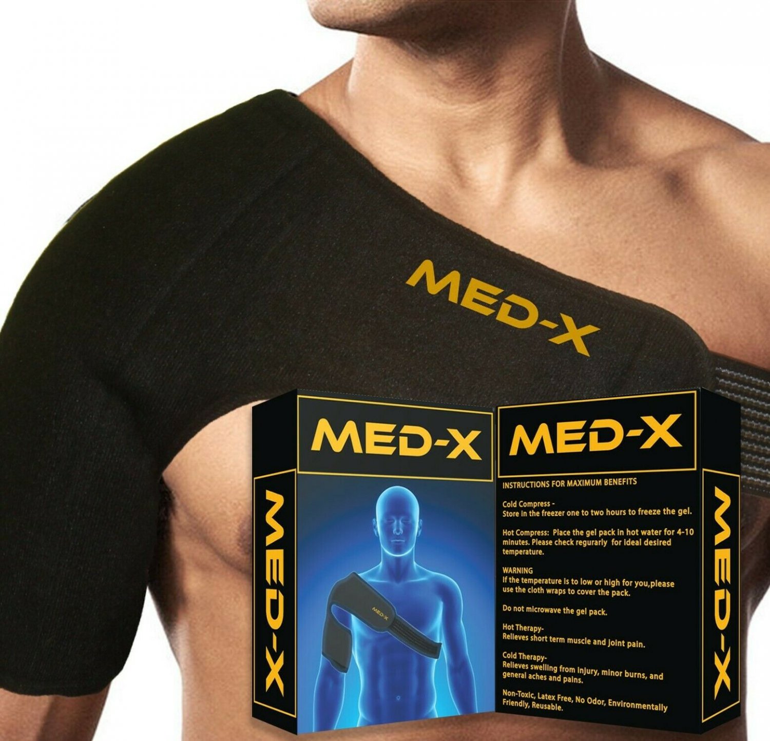 Shoulder Wrap Gel Ice Hot Cold Pack for Shoulder Injury Pain Relief Therapy R...