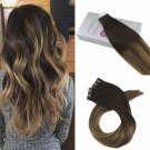 Moresoo 18 Inch Hair Extensions Tape in 20pcs/50g Balayage Colorful Off Black...