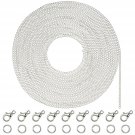 Shappy 33 Feet Silver Plated Cable Chain Necklace with 30 Jump Rings and 20 L...