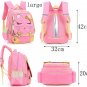 Efree Cute Cat Face Bow Diamond Bling Waterproof Pink School Backpack Girls B...