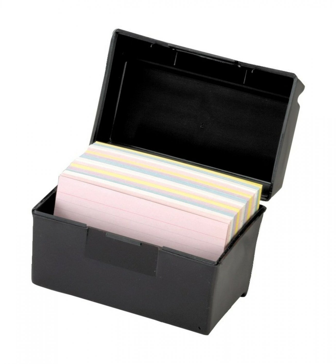 Oxford 01351 Plastic Index Card Flip Top File Box Holds 300 3 x 5 Cards, Matt...