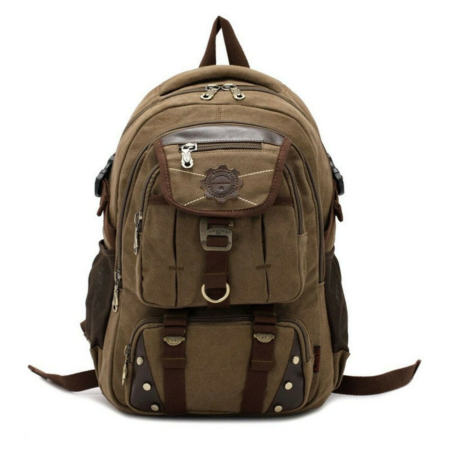 DRF Vintage Canvas Backpack Tactical Military Style 15.6 Laptop School Bag Ru...