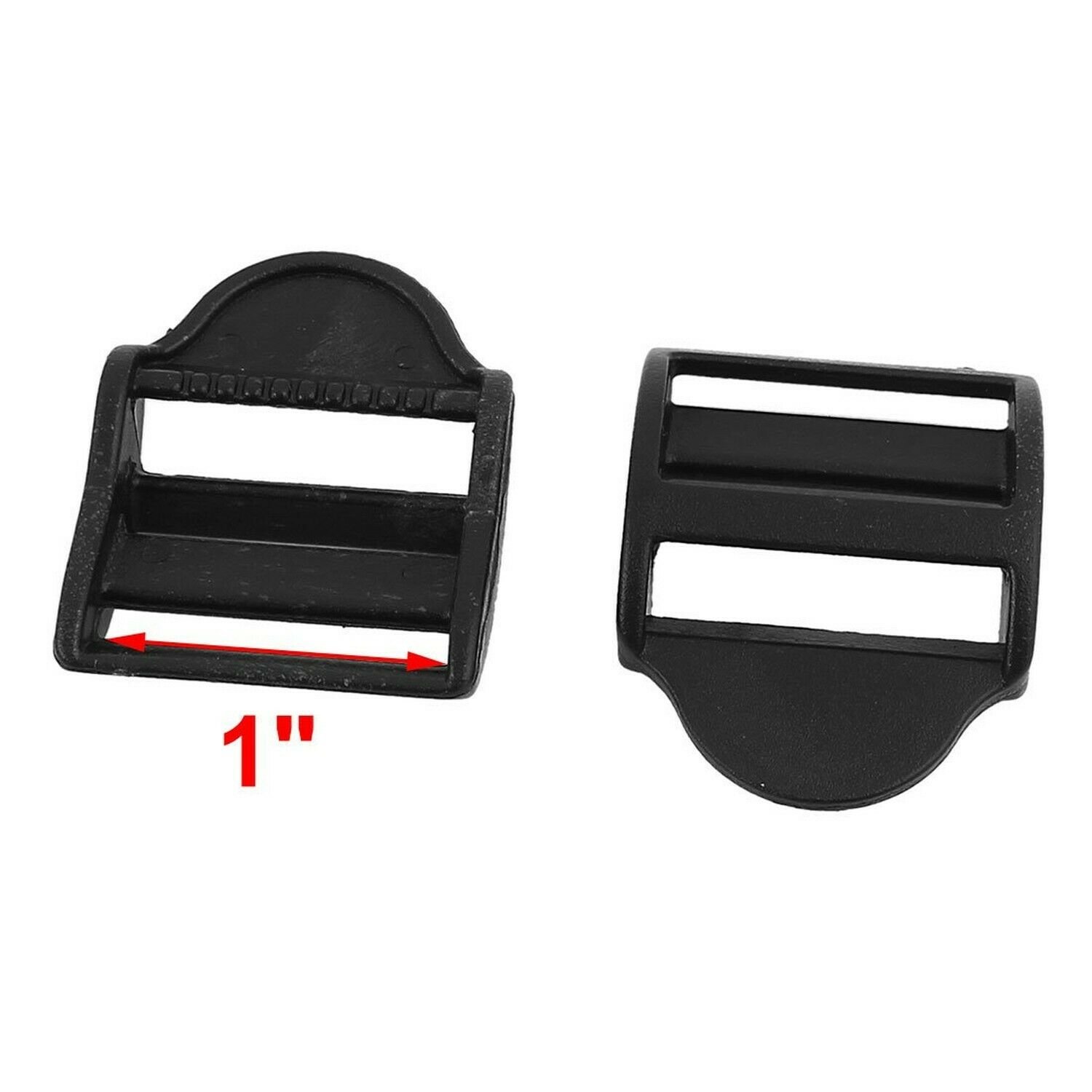 Plastic bing Strap Ladder Slider Buckles Lock 25mm 50 Pcs Black