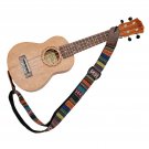 MUSIC FIRST Classic Country style Soft Cotton & Genuine Leather Ukulele Strap...