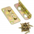 No-Mortise Bed Rail Fittings Complete Set of 4 - Premium Heavy Duty Rust Proo...