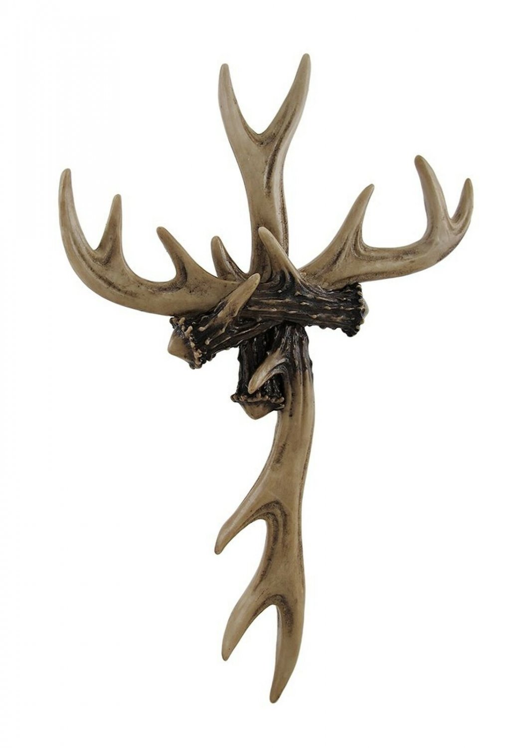 Rustic Deer Antler Wall Cross Lodge Cabin Decor