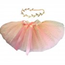 Baby Tutu and Gold Headband Set for First Birthday Outfit 0-12 months