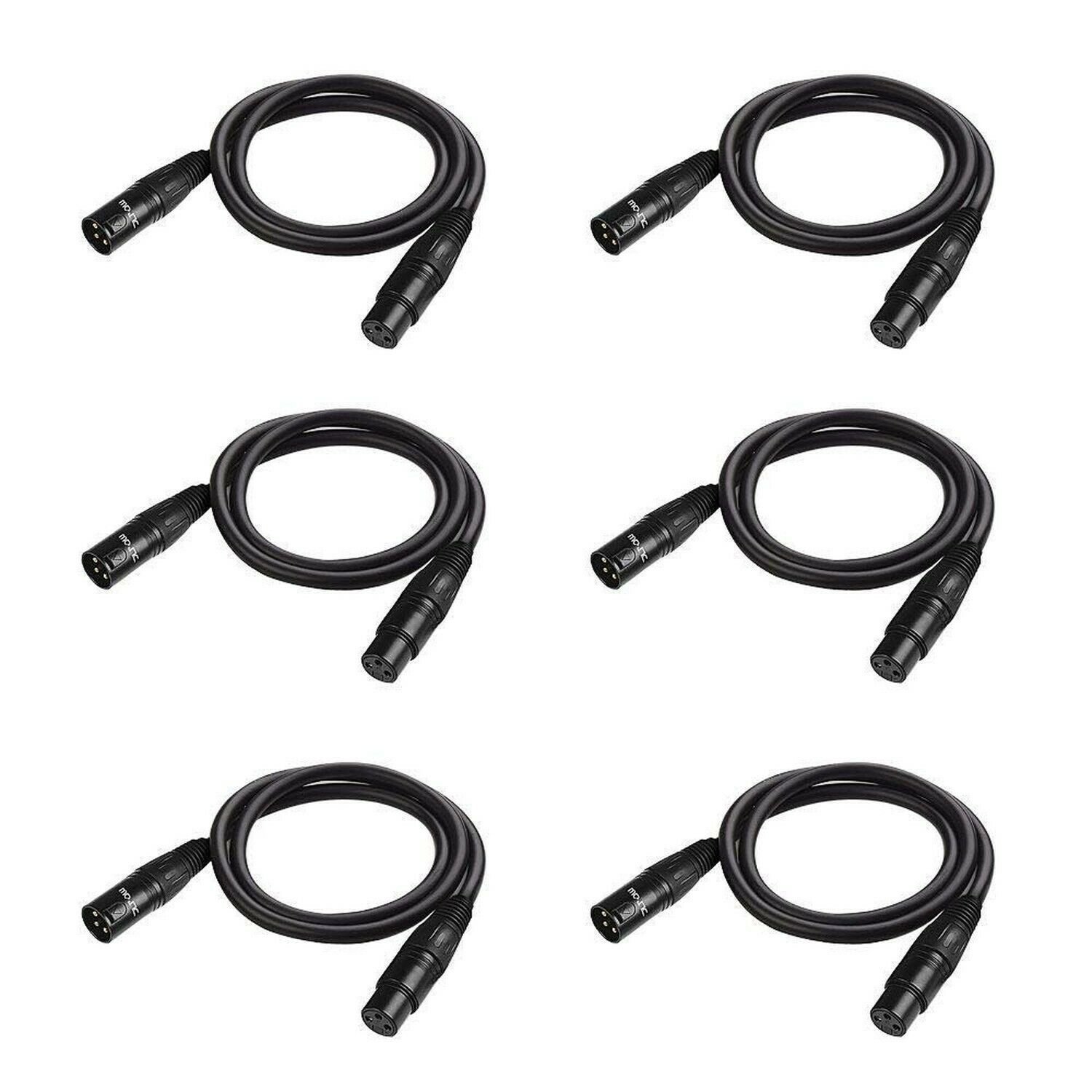 3.2 ft Flexible DMX Cable, JLPOW Gold-Plated 3 Pin Male to Female XLR Cable D...
