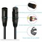 3.2 ft Flexible DMX Cable, JLPOW Gold-Plated 3 Pin Male to Female XLR Cable D...