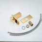 BWE Gold Waterfall Bathroom Sink Faucet Single Handle One Hole Deck Mount Lav...