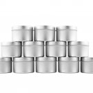 4-Oz Small Candle Tins (12-Pack); Metal Storage Containers w/Slip-On Lids for...