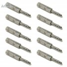 Ancable 10-Pack 6.35mm Male Audio 1/4" Plugs TRS Phone Plug, Solder Type