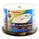ValueDisc BD-R 6X 25GB WHITE INKJET PRINTABLE 50PK in Spindle