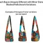 Blue Red Hobo Cotton Sling Cross Body Messenger Shoulder Bag Hippie Boho Bohe...