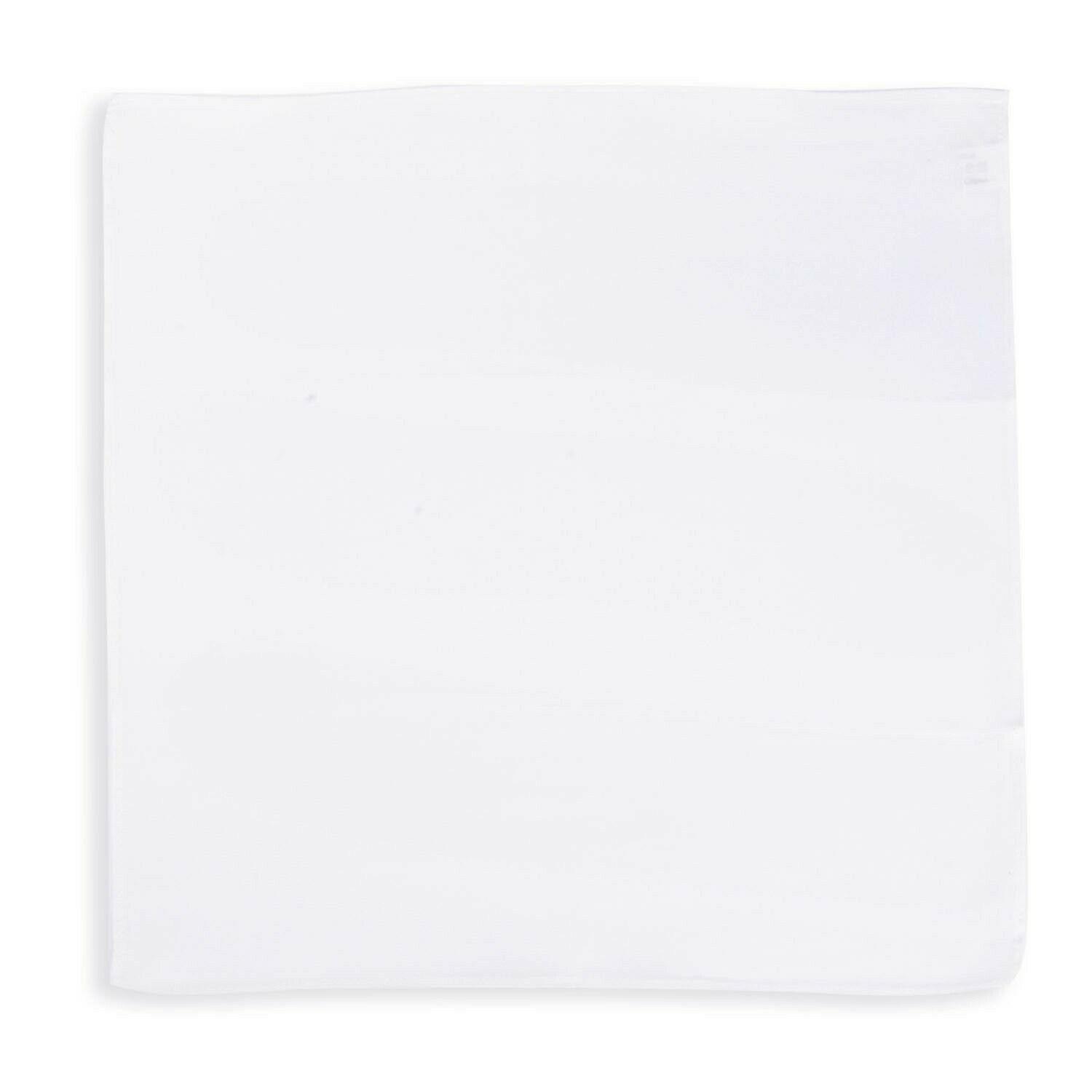 SelectedStyle 100% Pure Silk Pocket Square Solid Color White