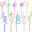 Tomnk 60pcs Crazy Loop Straws Silly Colorful Drinking Straws Fun Varied Twist...