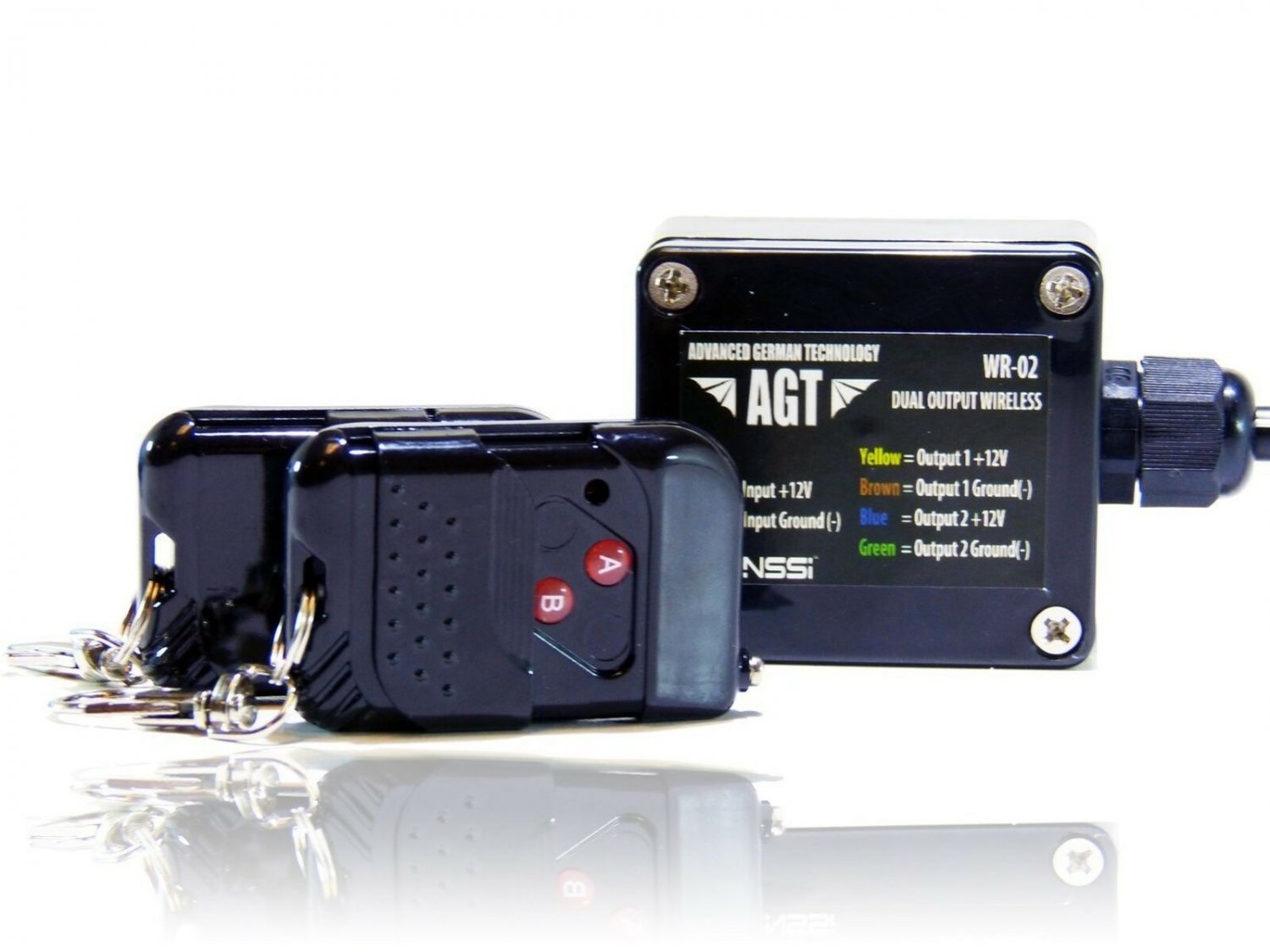 AGT 12V Waterproof Wireless Remote Control DC Universal 2-Channel Output Work...