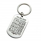 Inspirational Keychain Gifts to My Son Daughter Always Remember You are Brave...