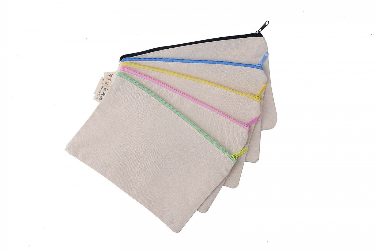 Large Blank Canvas Pen Pencil Case Stationery Pouch Coin bag Cosmetic Bags, S...
