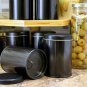 Double Seal Tea Canisters (6-Pack); Black Metal Round Tea Tins w/Interior Rub...