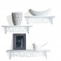 White Book Shelf Floating Wall Shelves Display Set of 3 Great for Books or Co...